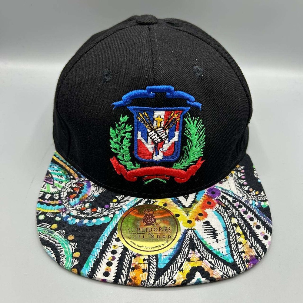 Dominican Republic Hat Men Black Suplidores de Gift Shop Snap Back Cap